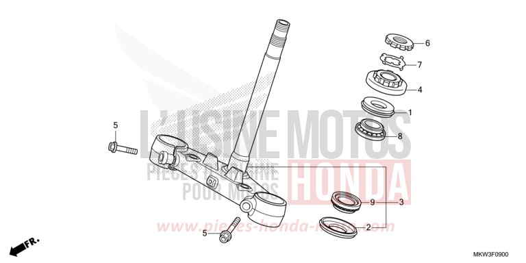 TIGE DE DIRECTION von NC750X DCT MAT BALLISTIC BLACK METALLIC (NHA86) von 2021